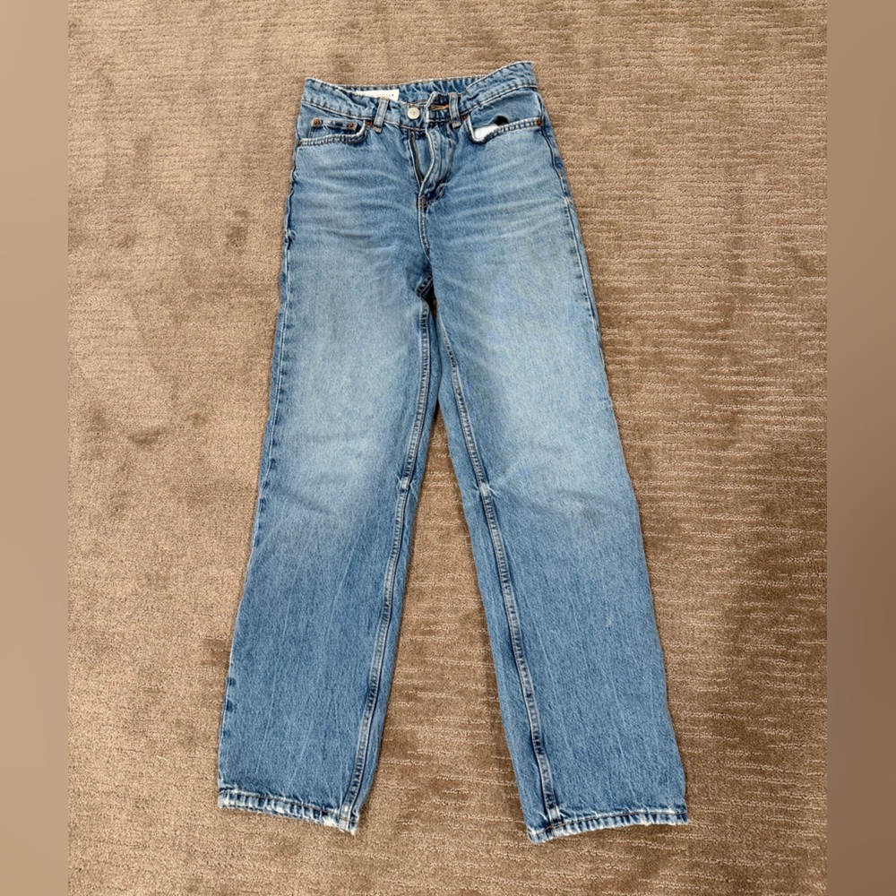 Zara Light Blue Straight Leg Jeans